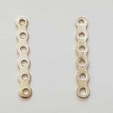 Barre Argent Entretoise Séparateur perle, multi rangs 6 trous N°01