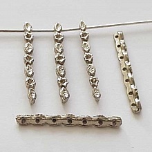 Barre Argent Entretoise Séparateur perle, multi rangs 7 trous N°03