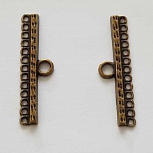 Embout fermoir multi rangs 13 trous Bronze N°01