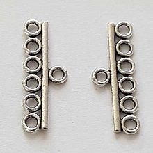 Embout fermoir multi rangs 6 trous Argent N°04