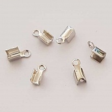 10 Embouts à coller Serres Cordons Argent Vieilli 4 x 3 mm N°01