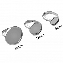 1 support bague plateau de 18 mm Argent Vieilli N°10