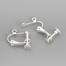 Support Boucle d'oreille Clip réglable à vis argenté 15 x 17 mm x 5 paires