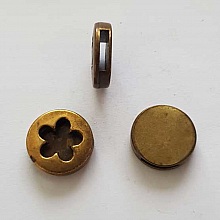 Perle passant pour cuir 10 mm Bronze N°12