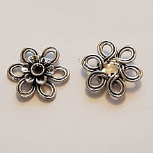 Breloque Fleur Métal N°134 Argent