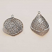 Breloque Fleur Métal N°142 Argent