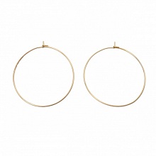 Support Boucle d'oreille Créole en Acier Inoxydable Doré N°03-40 mm 02 x 5 paires