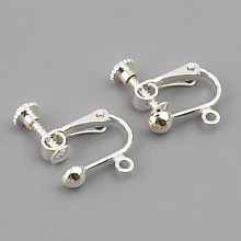 Support Boucle d'oreille Clip réglable à vis argenté 16 x 18 mm x 1 paire