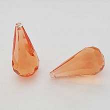 Perle acrylique Diamant transparent 51 x 26 mm Goutte Orange