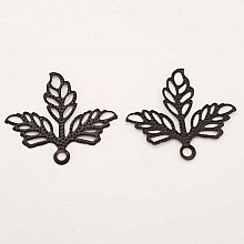 Estampe N°08 Feuille Noir 23 x 25 mm