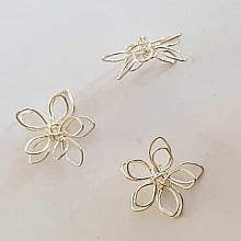 Breloque Fleur Métal N°158 Argent