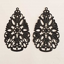 Breloque Fleur Métal N°172 Noir