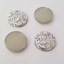 Cabochons N°02 motif fleur résine 20 mm