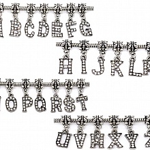 Breloque Alphabet 03 Lettre K et Strass