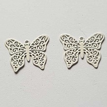 Breloque papillon N°19 Blanc 13 x 16 mm
