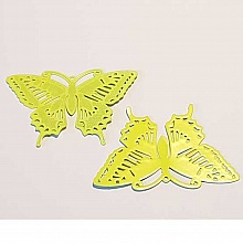 Breloque papillon N°23 Jaune 71 x 50 mm