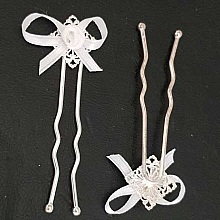 Epingle à cheveux Blanc mariage N°05