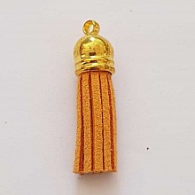 Pompon suédine uni 38 mm N°10 Orange 03