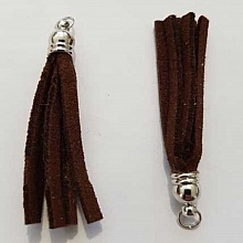 Pompon suédine uni 45 mm N°06 Marron Foncé