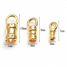 Embout Pour Cordon 9 x 4 mm Plaqué Or 18K