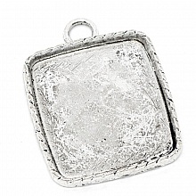 1 support cabochon carré N°02 Argent