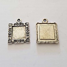 1 support cabochon carré N°05 Argent