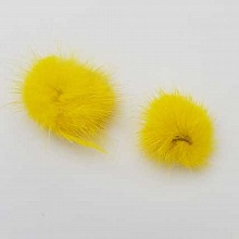 2 Pompons Fourrures 30 mm Jaune