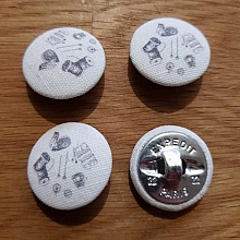 Bouton 22 mm recouvert tissus couture N°01-02