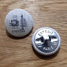 Bouton 22 mm recouvert tissus couture N°11-01