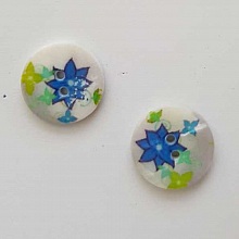 Bouton fantaisie Rond à fleurs 18 mm N°03