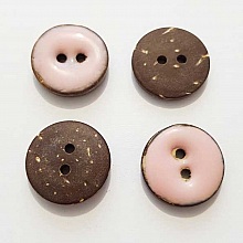 Boutons 20mm à deux trous ronds en noix de coco N°01