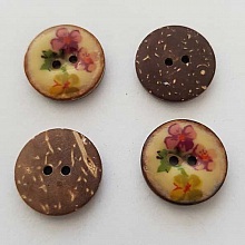 Boutons 25mm à deux trous ronds en noix de coco N°32