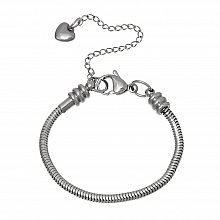 Bracelet Acier Inoxydable N°05-02 Argent Fermoir Mousqueton 17 cm