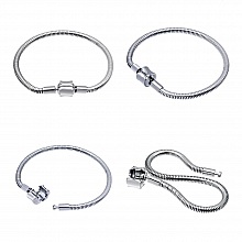 Bracelet Acier Inoxydable N°06 Argent Fermoir Clip 21 cm