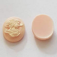 Breloque Camée femme N°04 Rose 01 ovale en résine