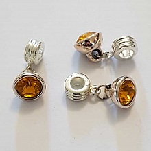Breloque Pendentif Strass Orange N°1013-07