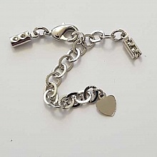 Chaîne d'Extension et fermoir mousqueton Argent 09