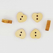 Lot de 10 boutons bois cœurs N°01