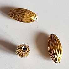 Perle Ovale métal 21 x 10 mm Doré