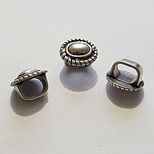 Perle passant tube Argent N°27 en Zamac