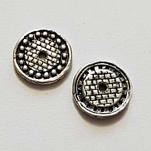 Perle rondelle plate anneau intercalaire en métal argenté 043 Argent