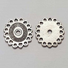 Perle rondelle plate anneau intercalaire en métal argenté 009 Argent