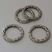 Perle rondelle plate anneau intercalaire en métal argenté 031 Argent
