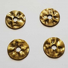Perle rondelle plate anneau intercalaire en métal argenté 040 Bronze