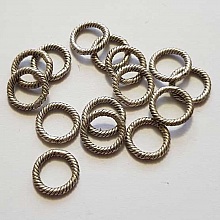 Perle rondelle plate anneau intercalaire en métal argenté 042 Argent