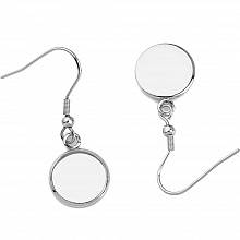 Supports cabochons boucle d'oreille 25 mm N°06 Argent