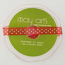 Ruban a pois rouge et blanc de 12 mm au mètre