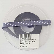 Ruban a pois bleu et blanc de 10 mm au mètre