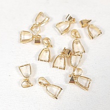 Apprêts bijoux: lot de 10 bélières ou attache pendentif métal doré