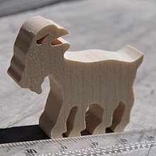 Figurine miniature chèvre en bois à décorer, fait main erable massif